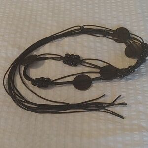 Black Bohemian Beaded Festival Macrame Belt